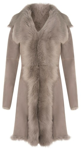 Damen lammfellmantel hellgrau - damen,